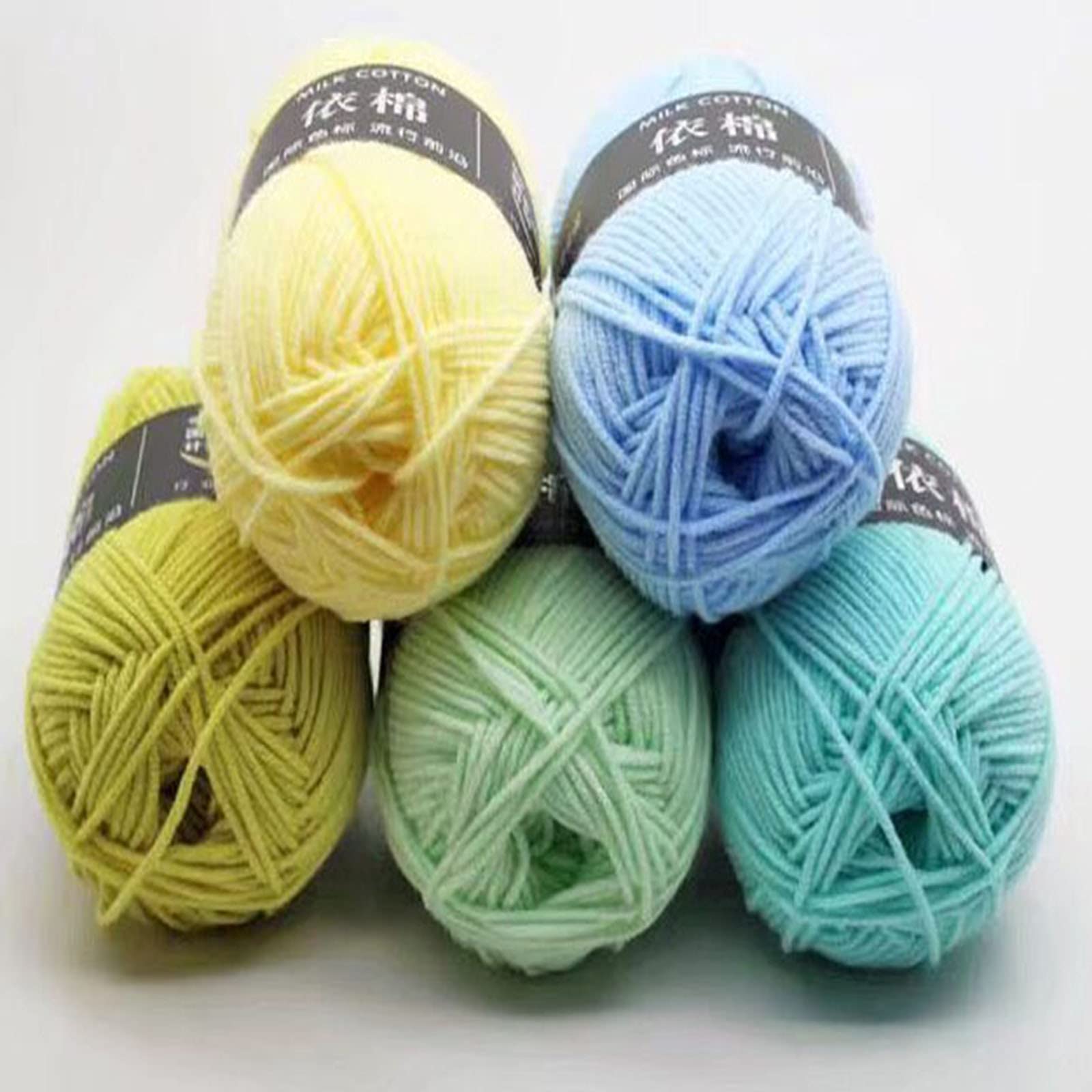 Lot De 8 Pelotes De Laine Fantaisie Bleu Et Marron - 330 G Total, Aiguilles 6
