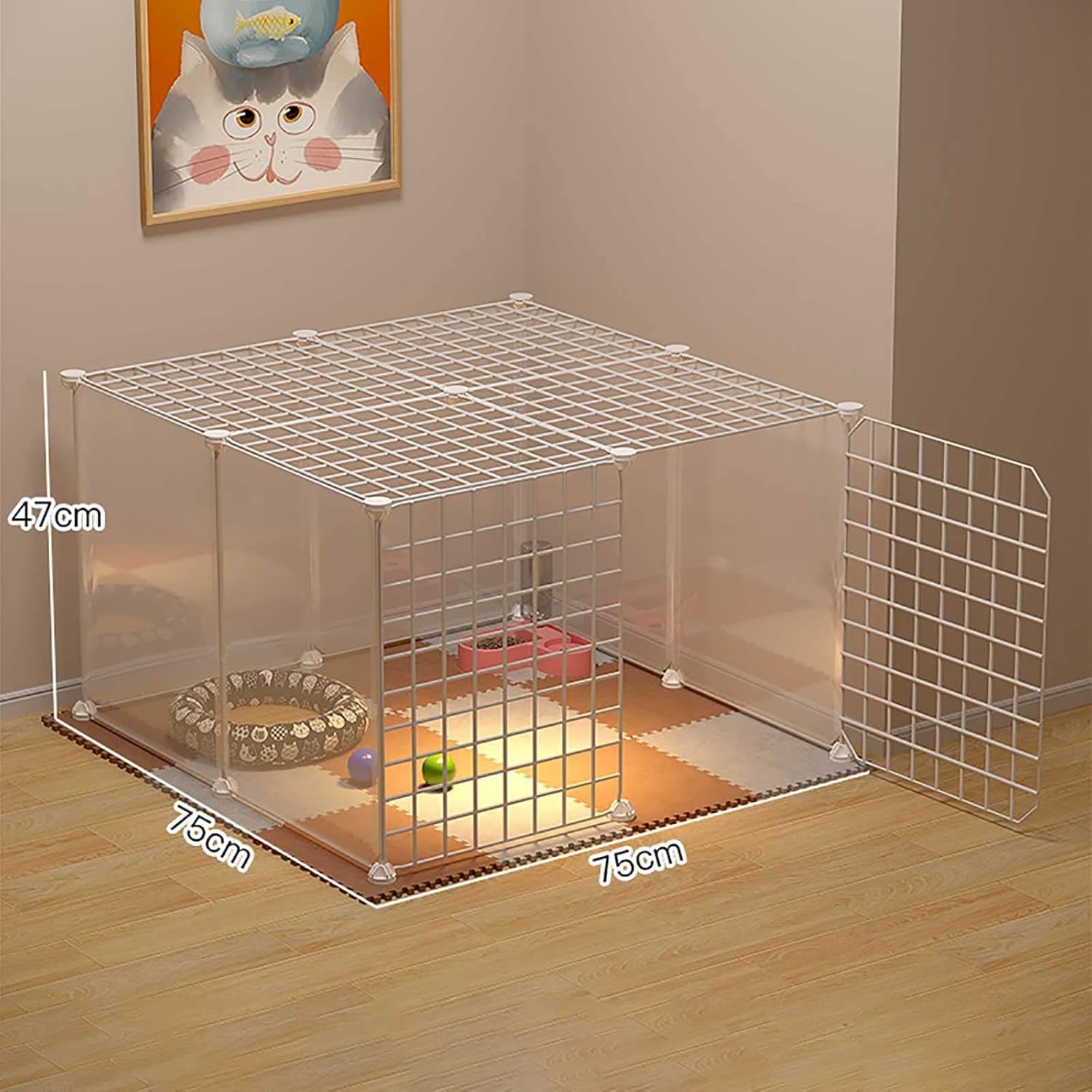 Ventilazione Gabbia for Gatti: Piccola, in Metallo, smontabile e Facile da Pulire(111x75x65cm(A))