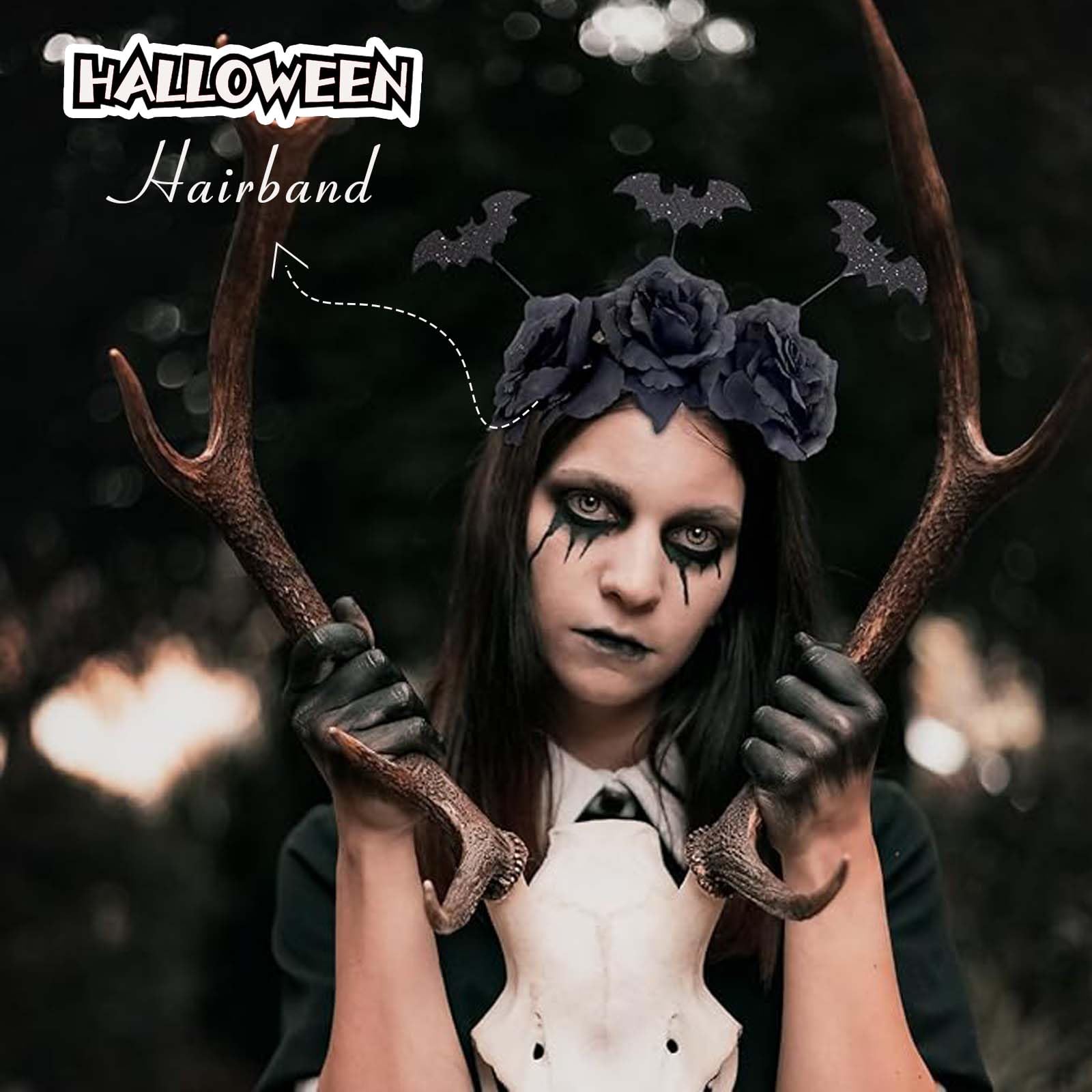 Lot De 2 Serre-Têtes Halloween - Chauve-souris Et Araignée - Accessoire Déguisement Fête - Taille Universelle - 12