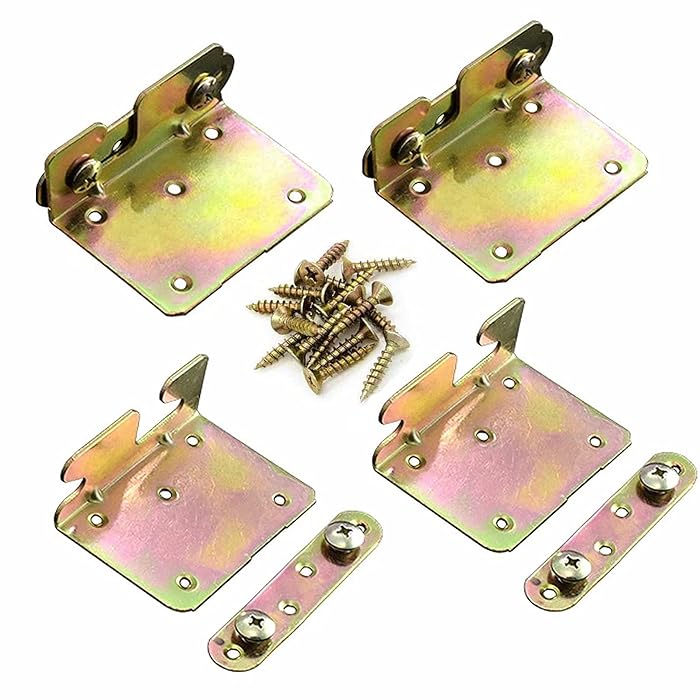 Buy 4PCS Wood Bed Rail Hook Plates for Wooden Headboard