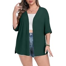 Lastshe Womens Plus Size Cardigan Short Sleeve Lightweight Loose Cover Ups Open Front Sweaters Summer Cardigan