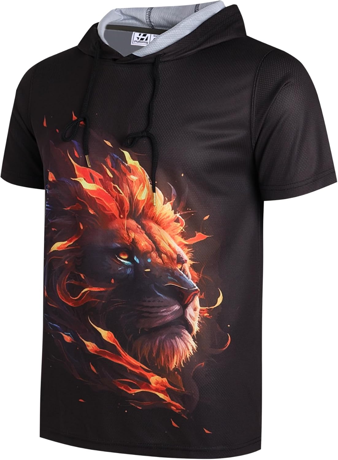 Pullonsy Men's Short Sleeve Hoodies Dry Fit Lightweight Soft Hooded T-Shirt Athletic Pullover Tops