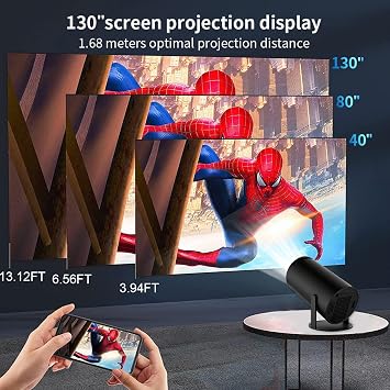 Smart Projector, Mini Projector 4K with WiFi and Bluetooth, Portable Projector with WiFi 6 & 5G, 180 Rotation, Auto Keystone, 35-130 Display, Home Theater Video Projector