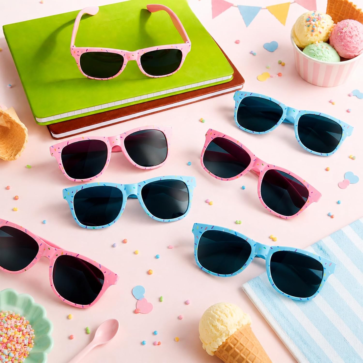 gisgfim Ice Cream Drip Baseball Sunglasses Bulk Pink Blue Party Favors image 4