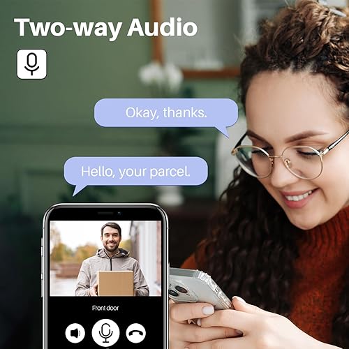 Miniatura 3 de Cámara de timbre de video inalámbrico de 1080p, detección humana AI, audio de 2 vías, visión nocturna IR, timbre inalámbrico incluido, Wi-Fi 2.4G,