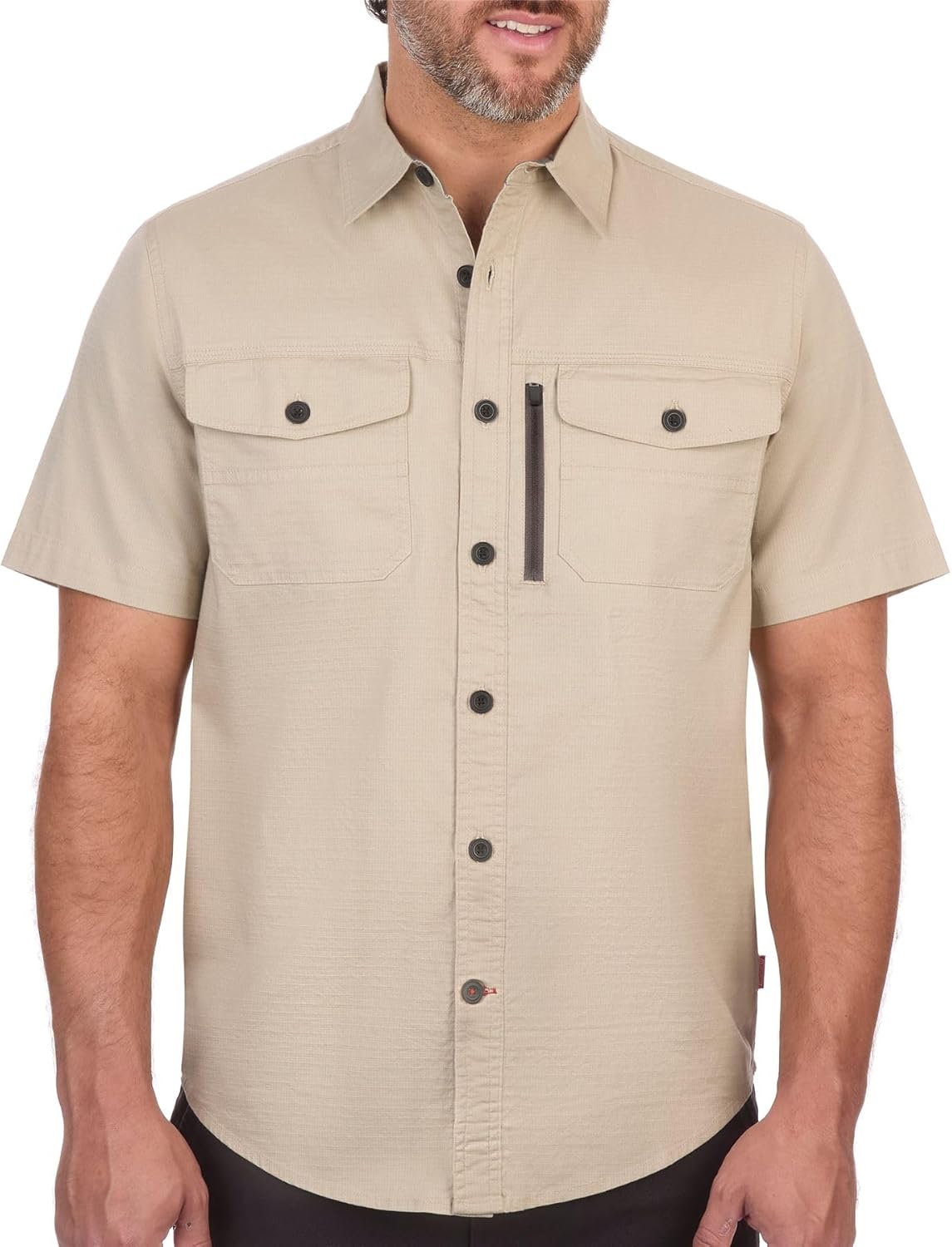 Coleman Men's Short Sleeve Stretch Ripstop Utility Shirt - Button Down Outdoor Work Shirts for Men