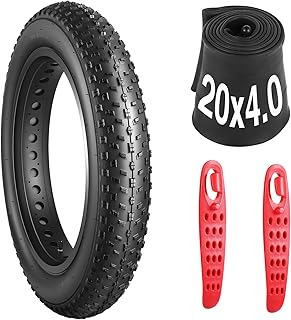yeesport 20x4.0 Reifen Fatbike, 20x4.0 Fahrradreifen ETRTO 100-406 und 20 x 4.0 Schlauch AV30 mm, 20 x 4.0 Fat Tire Schlauch & Fat Fahrrad Mantel für Ebike, MTB Mountainbike Snow Bike