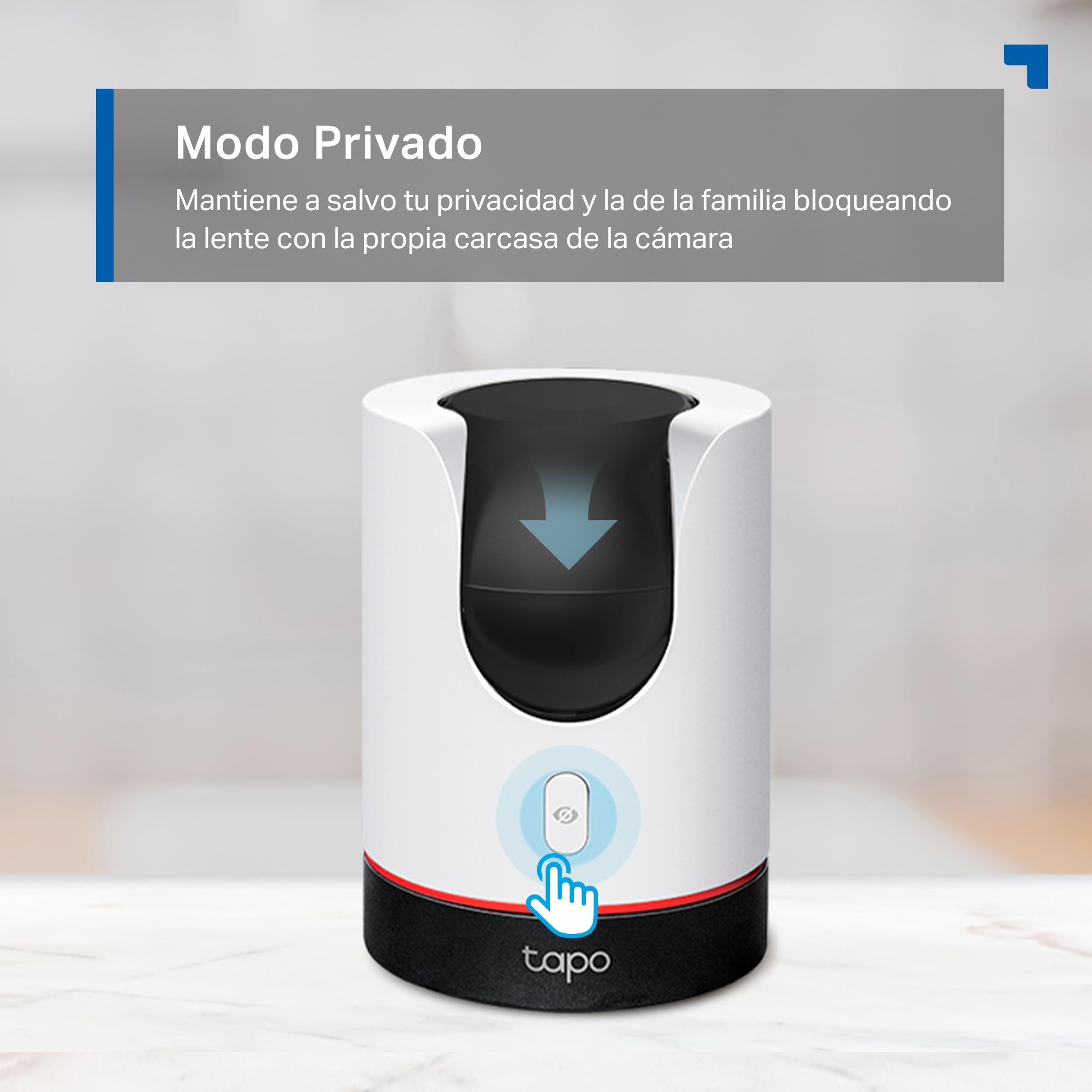Tapo C225 - Cámara de Vigilancia WiFi Interior 360º, 2K QHD, Detección IA | Detección Movimiento, Personas, Mascotas, Llanto de Bebé y más. Visión Nocturna. Alarma Luz y Sonido. Admite MicroSD.