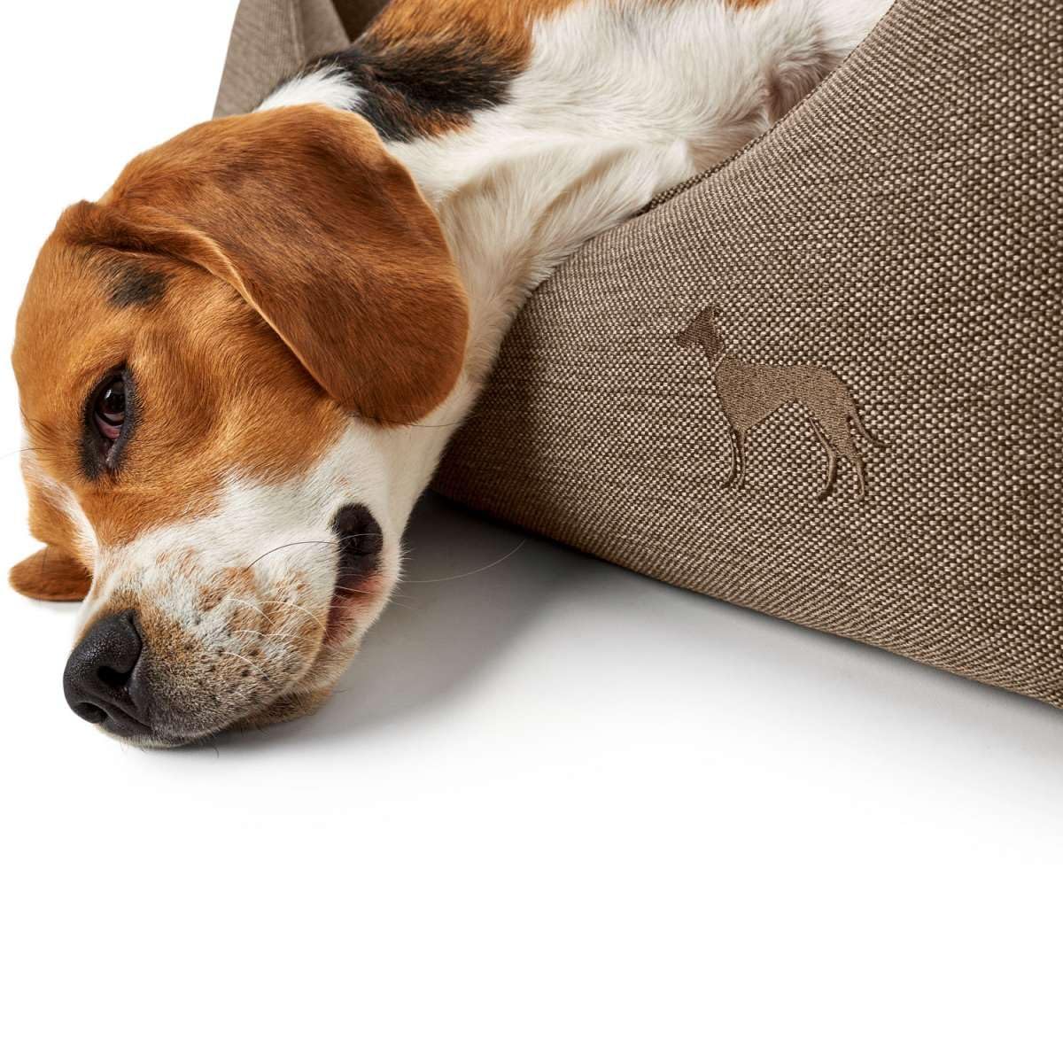 HUNTER Livingston Hundesofa, Hundebett, Strukturstoff, klassisch, M cm, braun, 80 x 60 x 25 cm