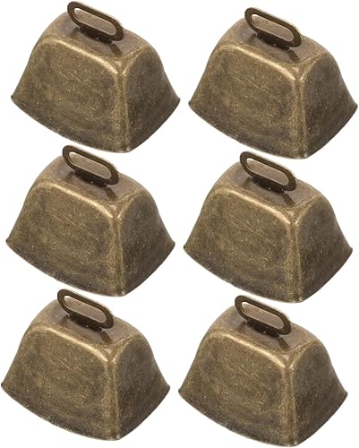 6pcs Vintage Metal Cow Bells for Livestock Loud Craft Bells for Cattle Sheep Pets Lost Calling Ornaments for Farm Use Rustic for Home and Garden