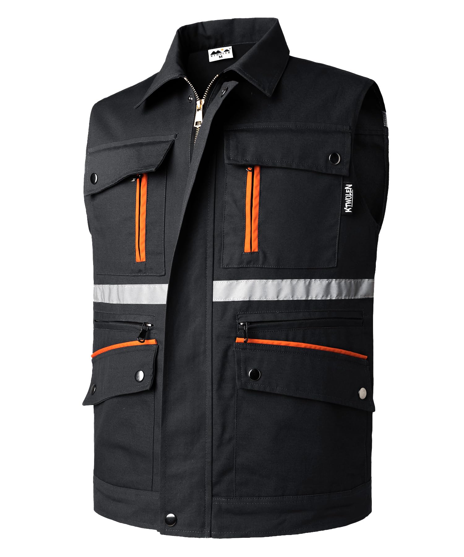 Chaleco Tip Safari para Hombre Chaleco de Trabajo con Bolsillos Chaqueta Sin Mangas para Caza Fotografía Chaleco Reflectante de Pesca