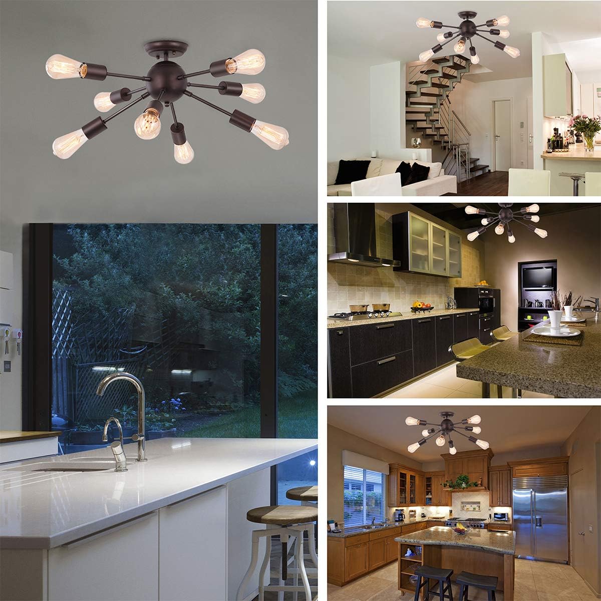 Chеареѕt 🛒 Sputnik Ceiling Light, CHICLUX 8-Light Chandelier Oil Rubbed Bronze Finish Modern Flush Mount Industrial Pendant Lighting Lamp Fixture for Kitchen Dining Room Living Room Prоduсt Dеаl Sputnik Ceiling Light, CHICLUX 8-Light Chandelier Oil Rubbed Bronze Finish Modern Flush Mount Industrial Pendant Lighting Lamp Fixture for Kitchen Dining Room Living Room