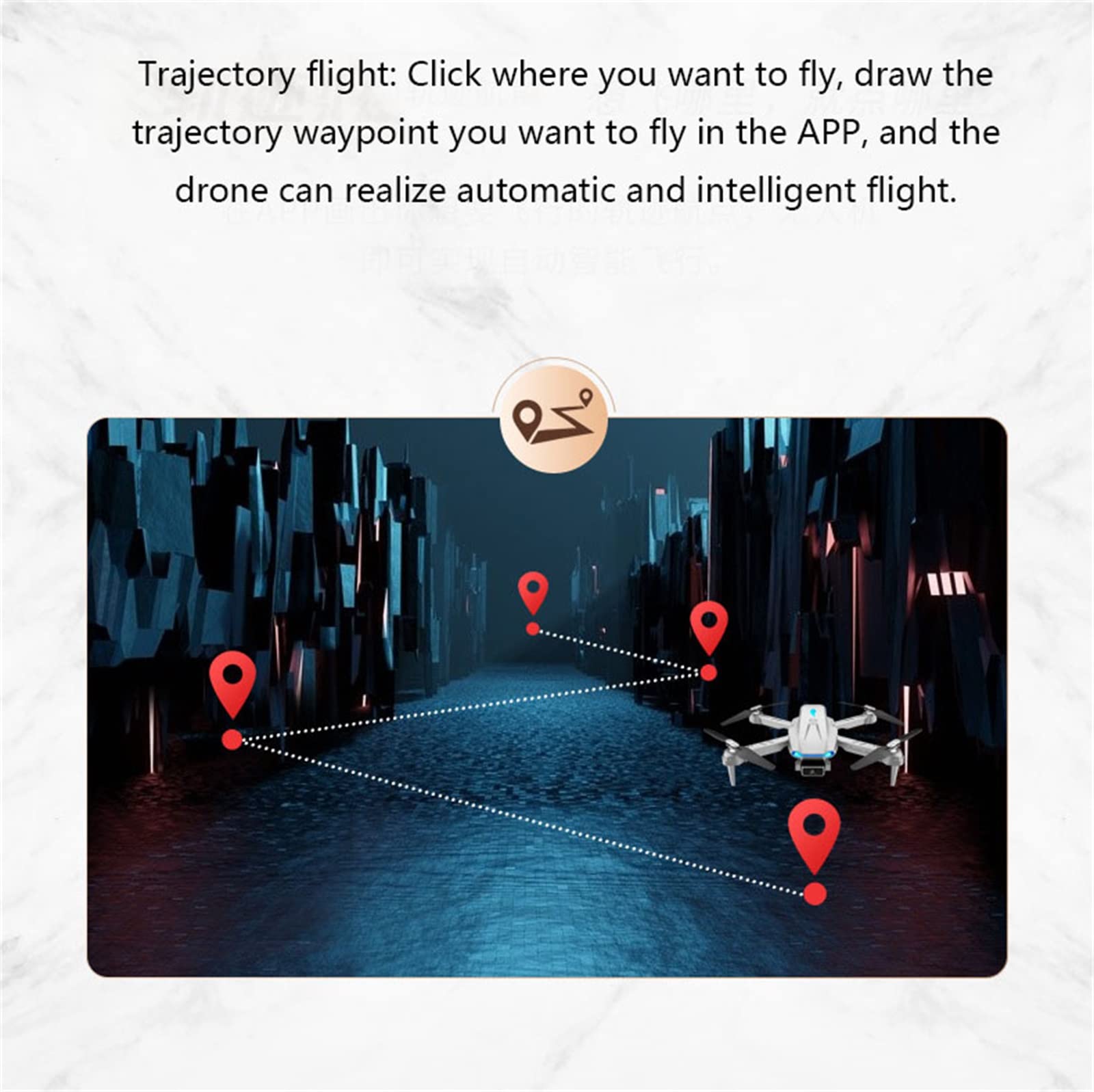 Drone, sk艂adany dron z dwoma kamerami 4K, 50-krotny zoom, fotografowanie z zoomem obiektywu mo偶na przeprowadzi膰 za po艣rednictwem aplikacji, produkcja MV mo偶e zosta膰 utworzona natychmi