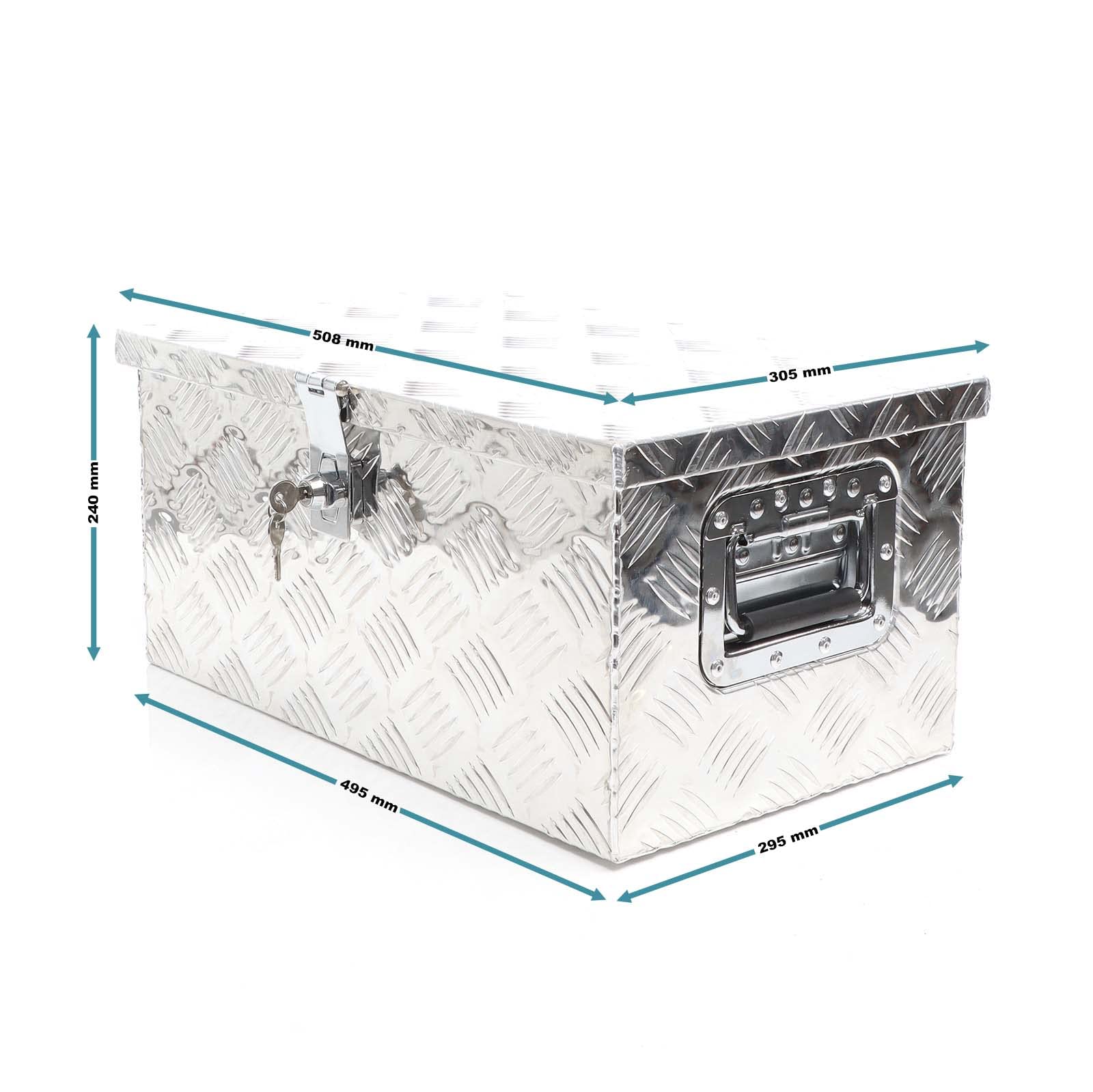 Aluminiowa skrzynka narzędziowa XPOtool 50,8x30,5x24 cm Srebrna skrzynka transportowa, skrzynka narzędziowa z kluczem, aluminiowa skrzynka z uchwytami