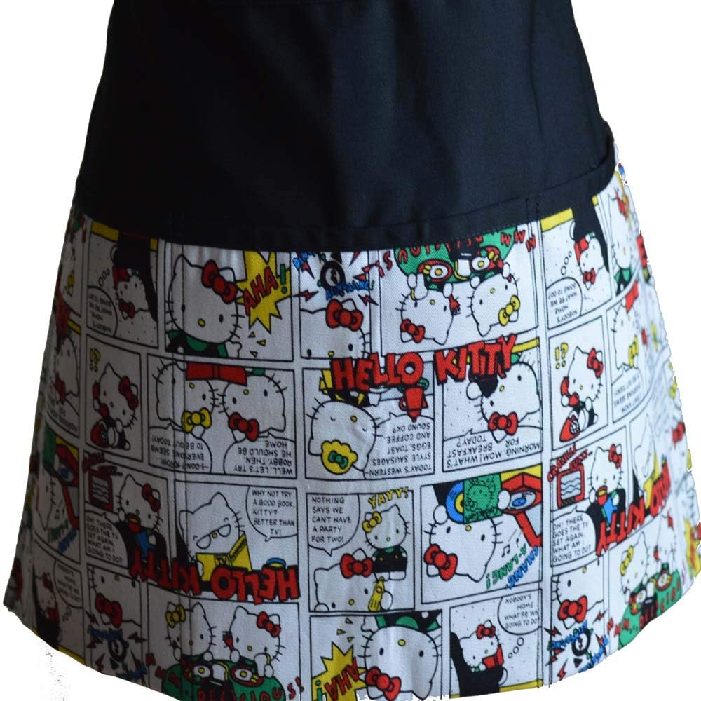 3 Pocket Waist pron with The Hello Kitty Comic Strip Novelty Print Waitress Servers Bars Restaurants Hello Kitty Rare