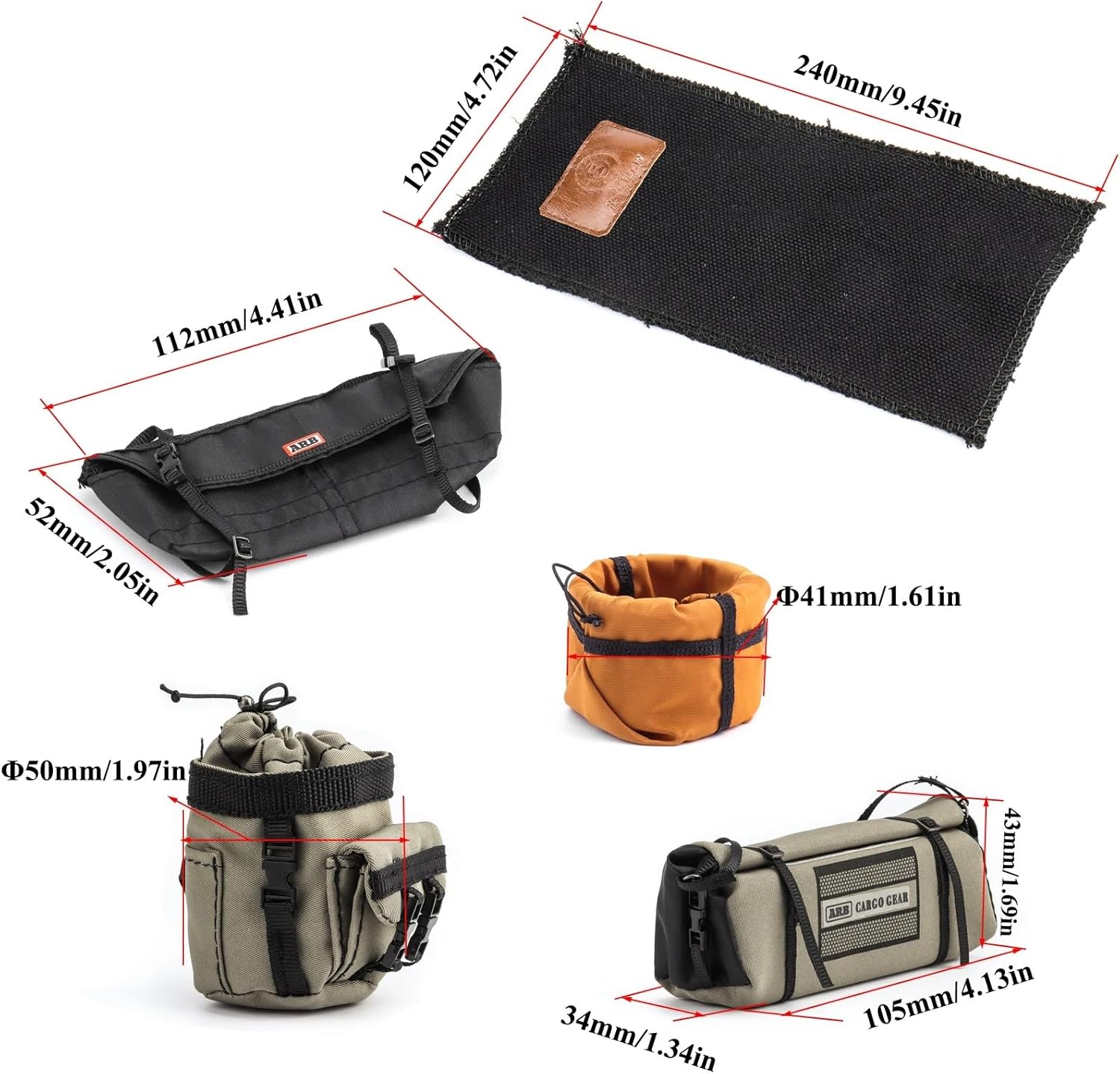 Replica Bag Simulation Roof Roll Up Sleeping Bag Scale Decoration for 1/10 1/16 1/18 RC Crawler Car SCX10 TRX4 TRX4M WPL (C11)