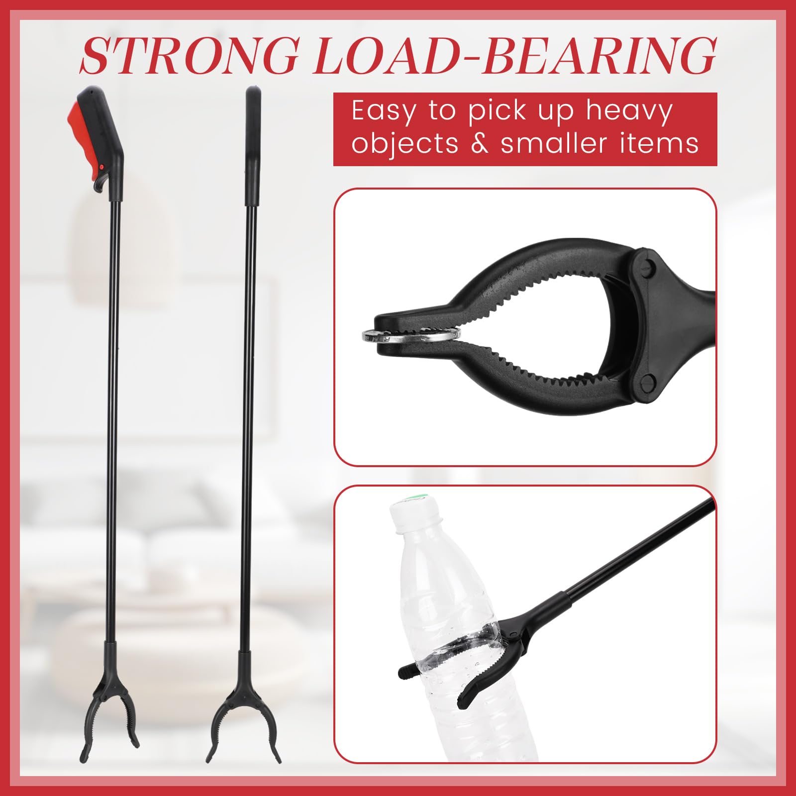 Sabary 6 Pcs Grabber Reacher Trash Pickers Bulk Tool 30'' Long Upper School Litter Grabber Heavy Duty Handy Mobility Aids Pick Up Lightweight Nonslip Claw Elderly Mother Arm Extension Stick