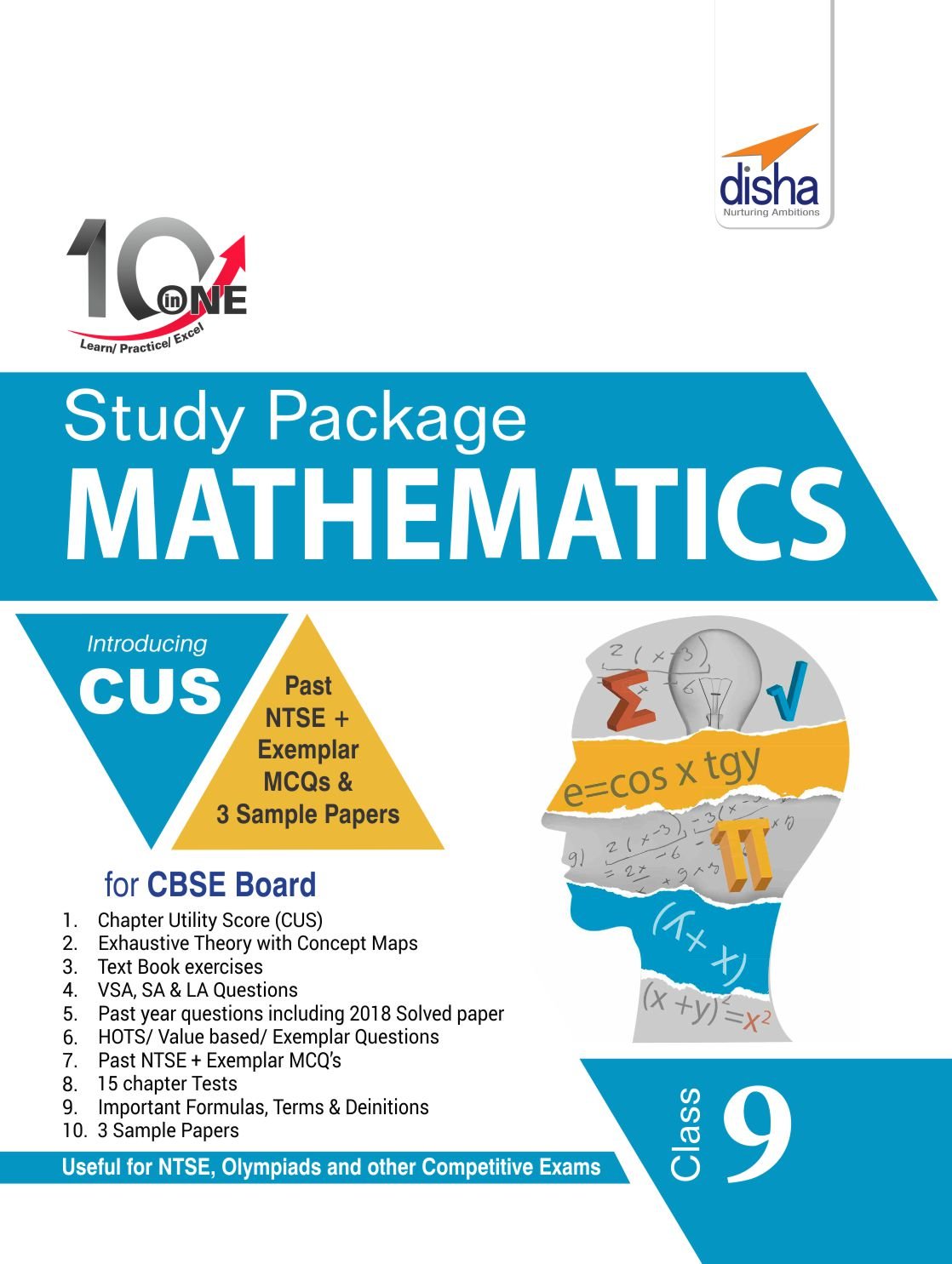 10 in One Study Package for CBSE Mathematics Class 9 with 3 Sample Papers Paperback