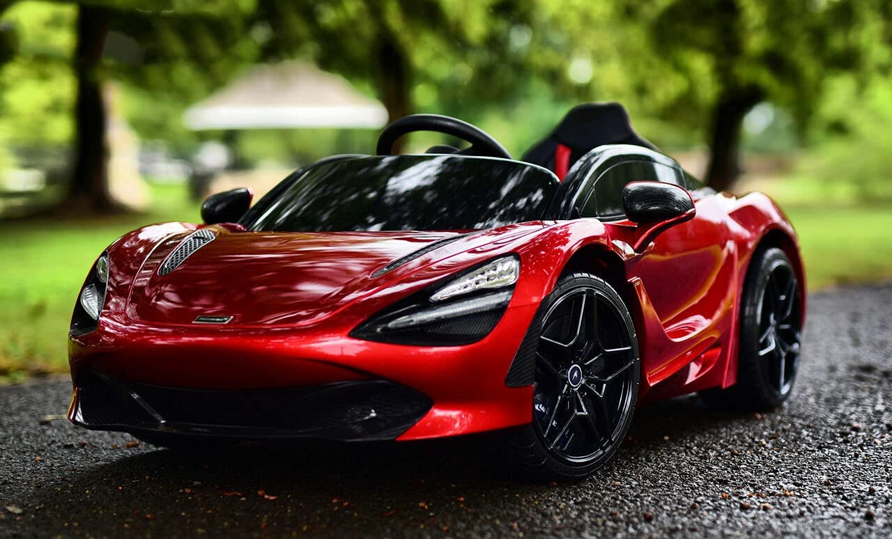 DERAK Officially Licensed M720S Realistic Upgraded Ride On Super Car with Remote Control Painted red