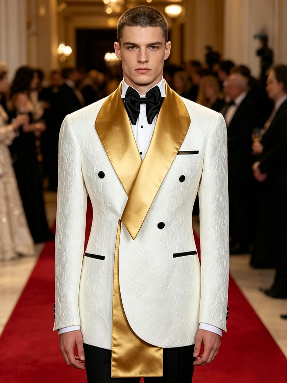 Men's Asymmetric Shawl Lapel Tuxedo Jacket, Slim Fit, for Groom Wedding Prom Gala