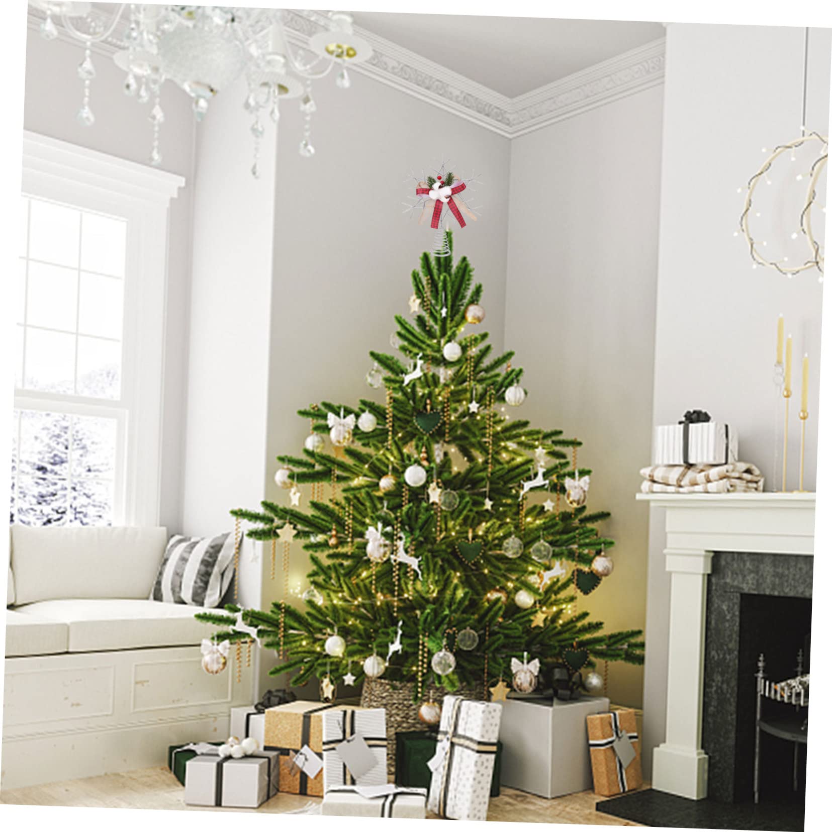 Schmiedeeiserne Weihnachtsbaumspitze Stern Metall Dekoration 25x32cm Silberfarbene Baumspitze Für Weihnachtsbaum Deko Und Festliche Wohnatmosphäre