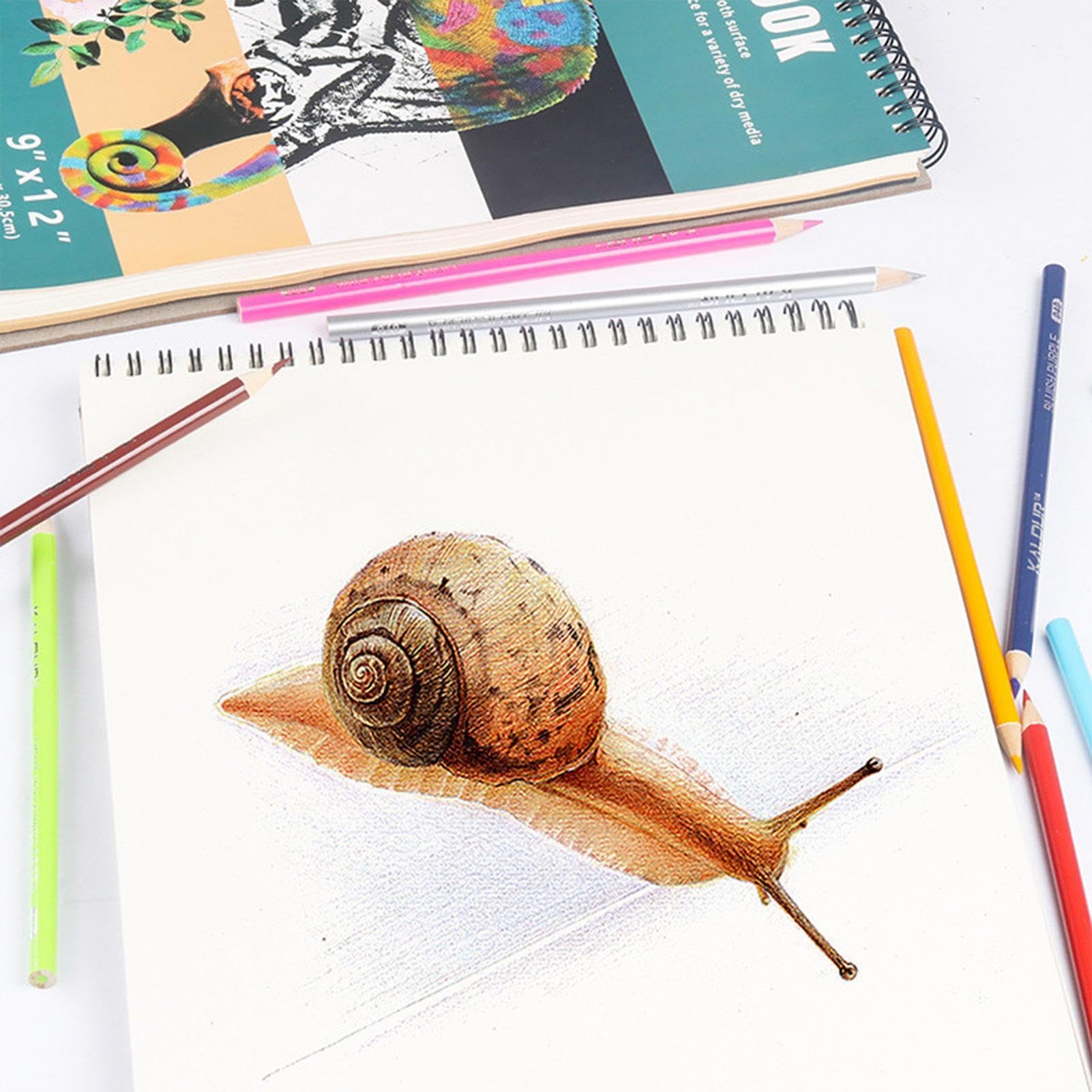 Painting Sketch Pad, Drawing Sketchbook, Sturdy Top Spiral Binding, Portable Drawing Book with Premium Blank Pages for Creative Sketching, and Painting, 12 x 9 Inches