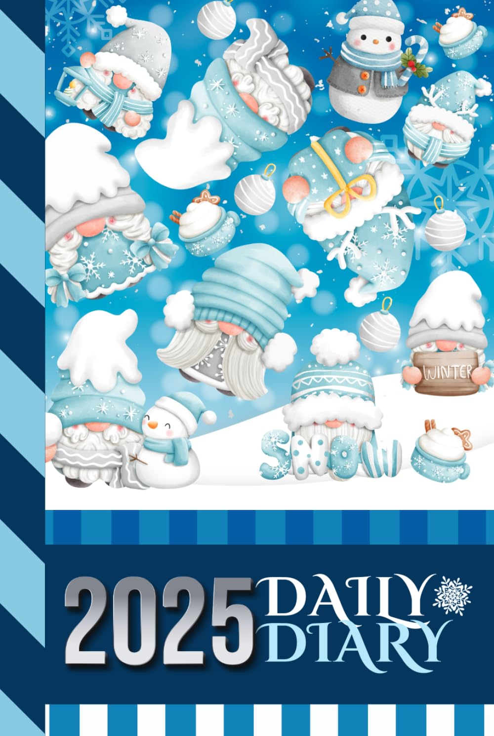 Agenda 2025 Journalier Idée Cadeau de Noël avec Couverture Rigide Illustrée Bonhomme de Neige Fête
