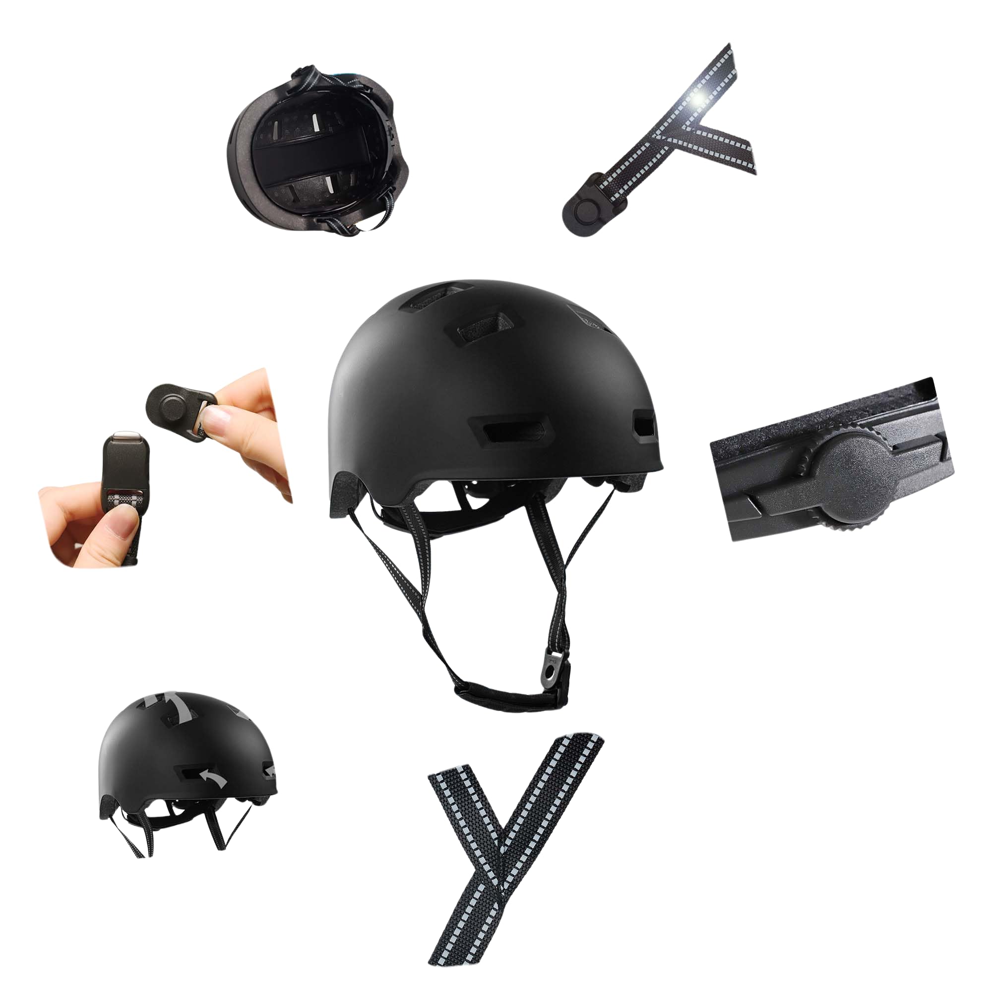 Crazy Safety Rampage Todo Negro | Casco para Bici, Skateboard, Patines y Bicicletas BMX | Casco de Bicicleta para Hombres, Mujeres y niños | L (57-61cm) | Casco Ajustable Skater y Ciclistas