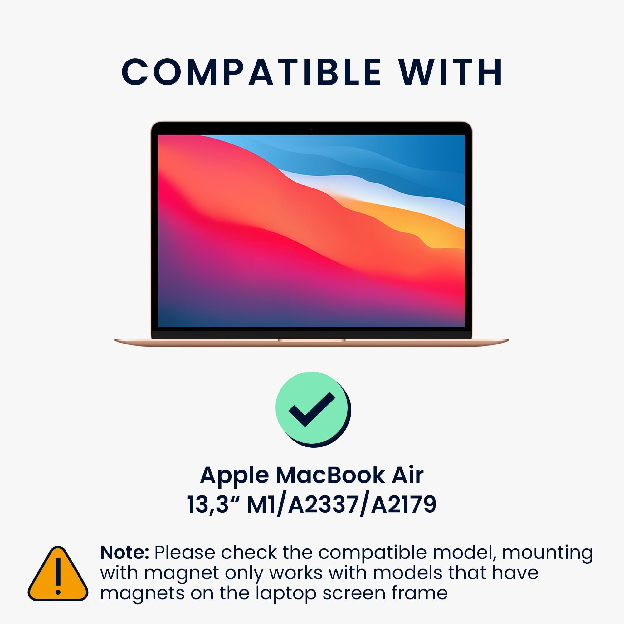 kwmobile Pellicola Privacy per Apple MacBook Air 13.3" M1 A2337 A2179 - Privacy Screen per Laptop - Filtro Schermo Protettivo Rimovibile e da Viaggio - Filtro Anti Luce Blu Magnetico