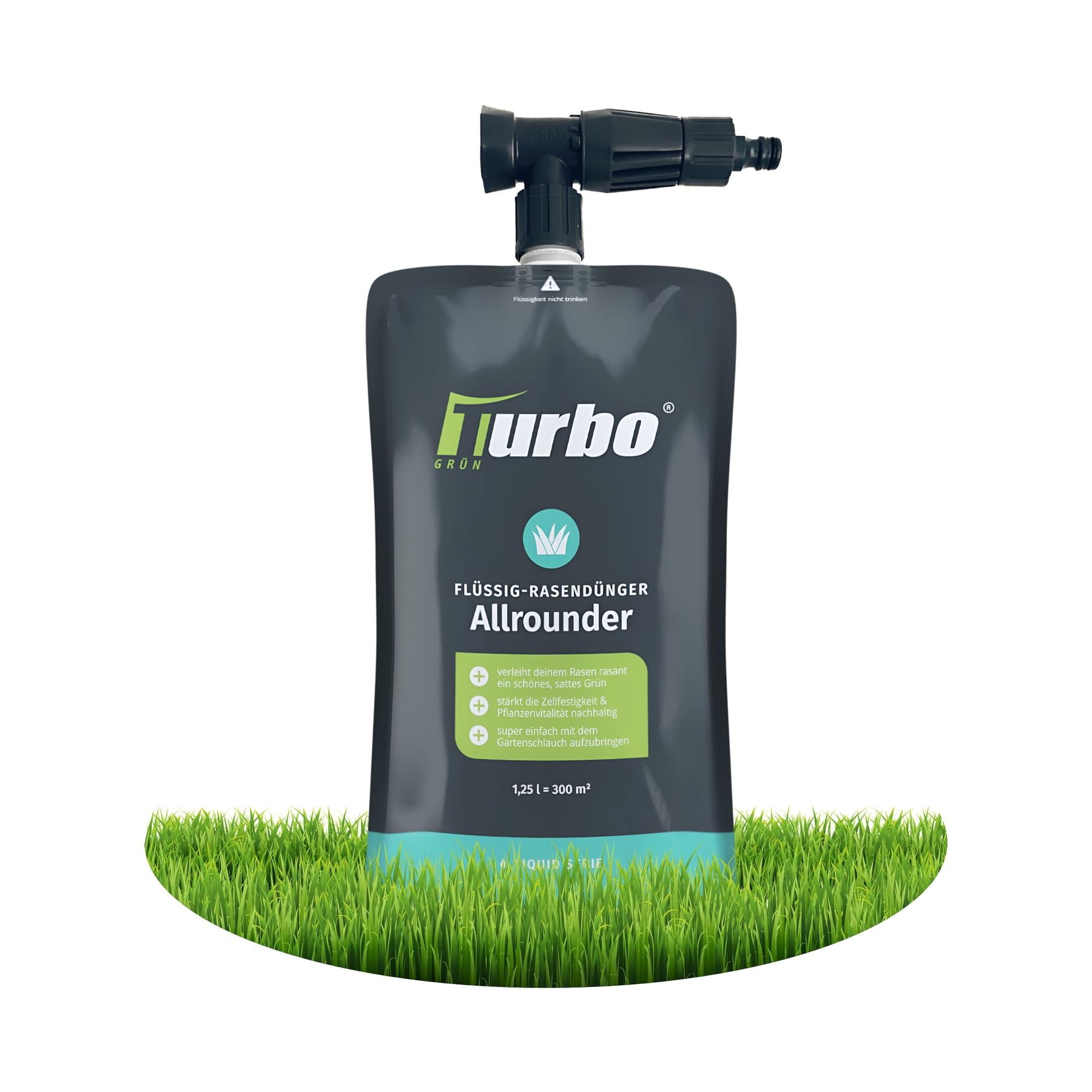 Turbogrn Rasendnger Flssig, Ideal fr Sommer und Frhjahr, einfach mit  dem Gartenschlauch aufbringen, inkl. Sprhkopf, 1,25l fr 300m :  Amazon.de: Garten