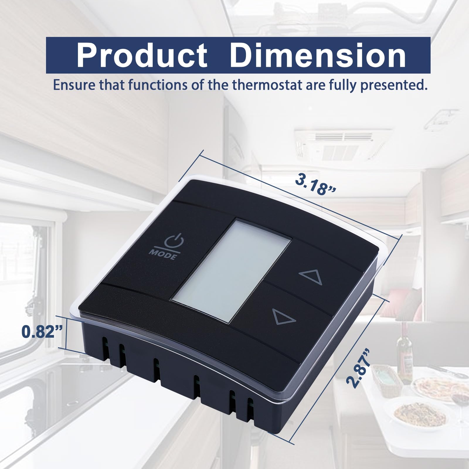 RV Camper Temperature Control 3316250.712 Single Zone RV Wall Thermostat W/Digital Rv Furnace