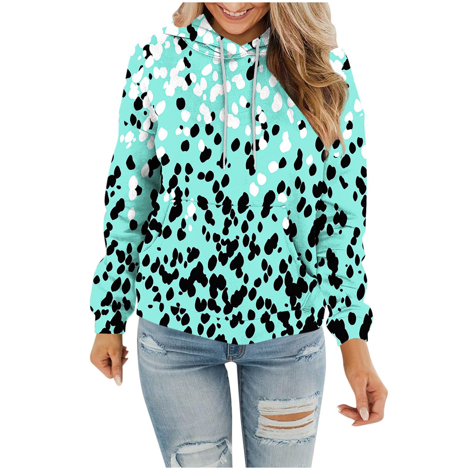 Sweat a Capuche Femme Oversize Sweats Confortable Sweat-Shirt Col en V Outerwear Doux Streetwear Classique aux Couleurs Assorties Veste à Manches Longues Haut Couleur Unie Quotidien Hiver Vêtements