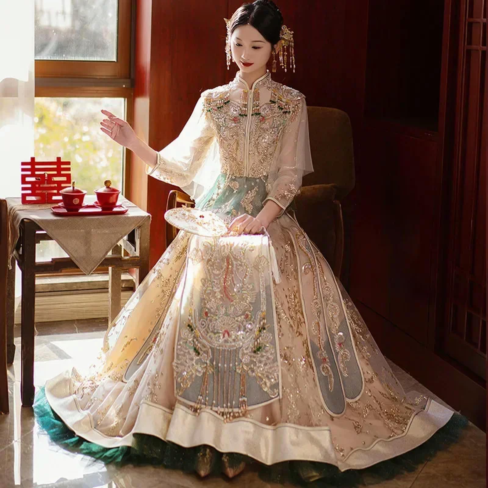 Amazon.co.jp: ドレス 伝統的 ゴールデン 秀和 セット 花嫁