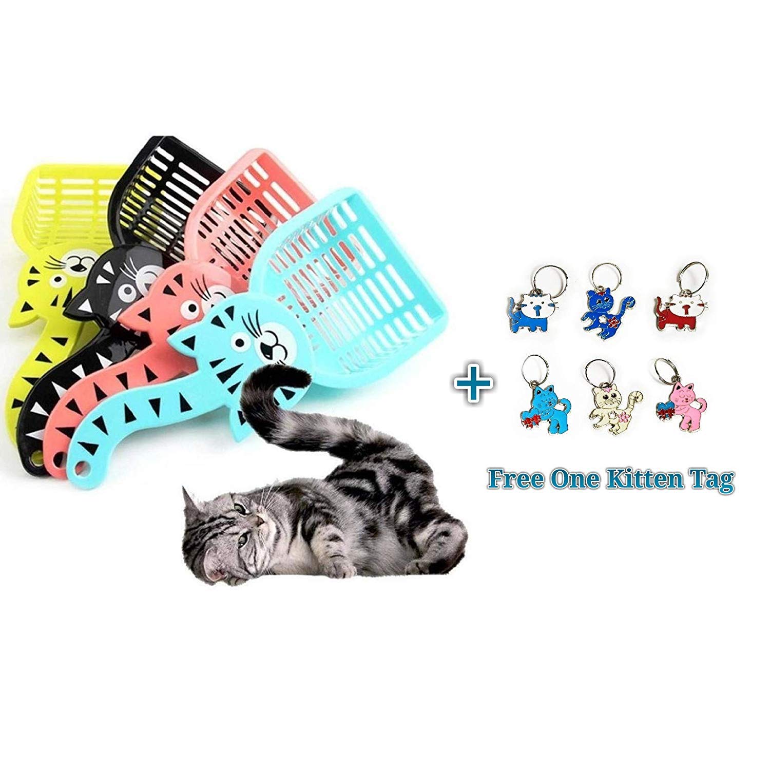 PSK Cartoon Cat Scooper with Stylish Cat Collar Tag (Design & Color May Vary) (B07N4D5WH6) Amazon Price History, Amazon Price Tracker