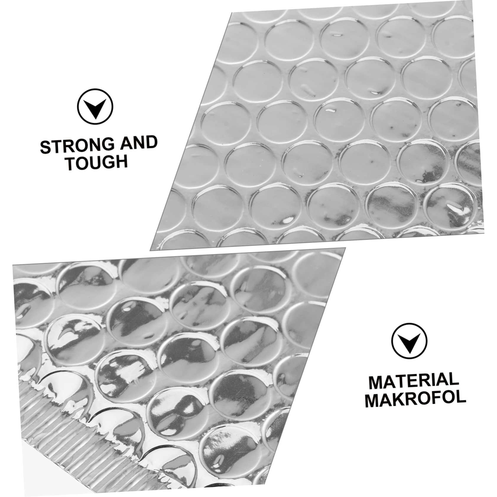 OSALADI 100 Buste Imbottite Argento Laminato Makrofol Chiusura Autoadesiva per Imballaggio e Spedizioni, 100 Pezzi per Packaging e Negozi