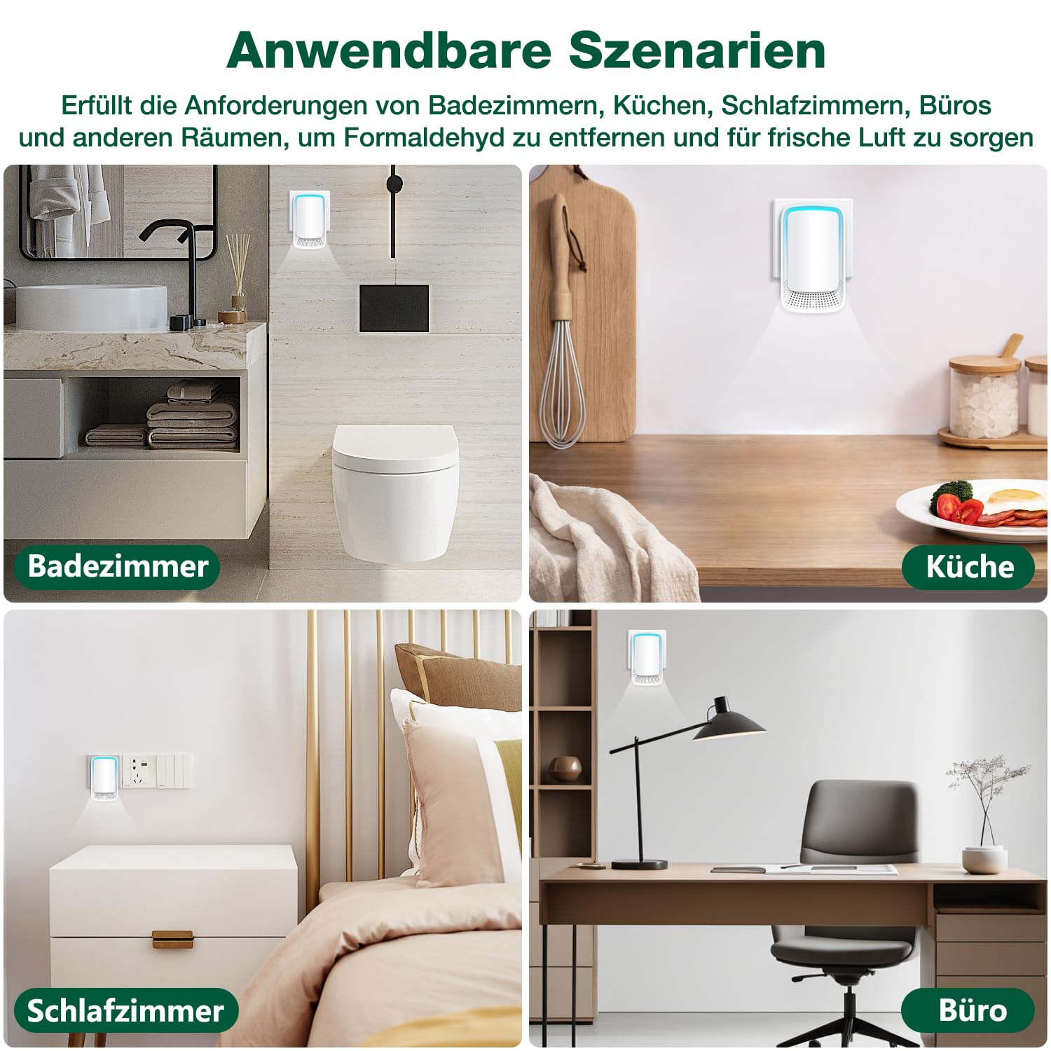 Jostart Ionisator Luftreiniger, 3 Pack Plug in Negativ Ionen Air Purifier für Wohnung Raucherzimmer Haustiertoiletten Büros und Staub/Pollen (weiß)