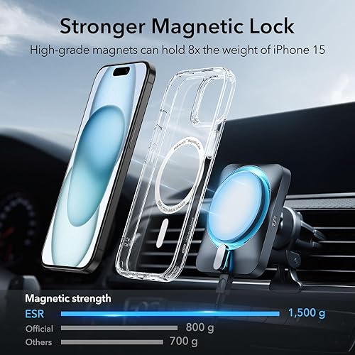 Miniatura 3 de ESR Funda para iPhone 15 Plus, compatible con MagSafe, protección de grado militar, resistente al amarillamiento, parte trasera resistente a los