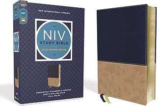 Zondervan NIV Study Bible Fully Revised Edition, Leathersoft Navy/Tan, Red Letter, Comfort Print - Deep Study Guide
