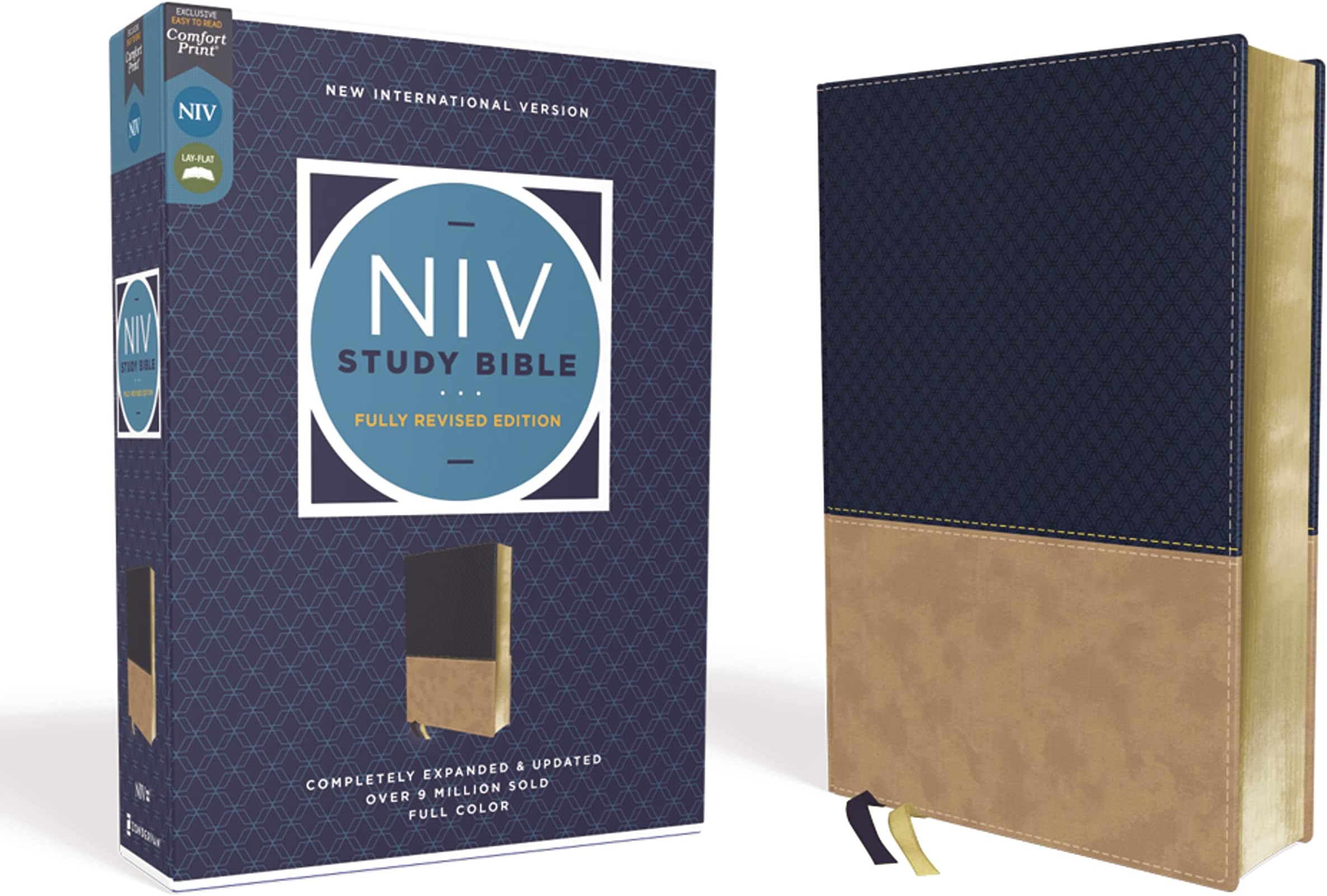NIV Study Bible, Fully Revised Edition, Leathersoft, Navy/Tan, Red Letter, Comfort Print: New International Version, Study Bible, Navy/Tan, Leathersoft, Red Letter, Comfort Print