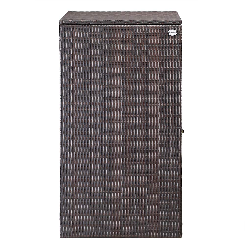 CASARIA® Cache Poubelle extérieur Couvercle + Fermeture 240L abri Poubelle 115x80x65cm polyrotin Range Poubelle Cache conteneur déchets