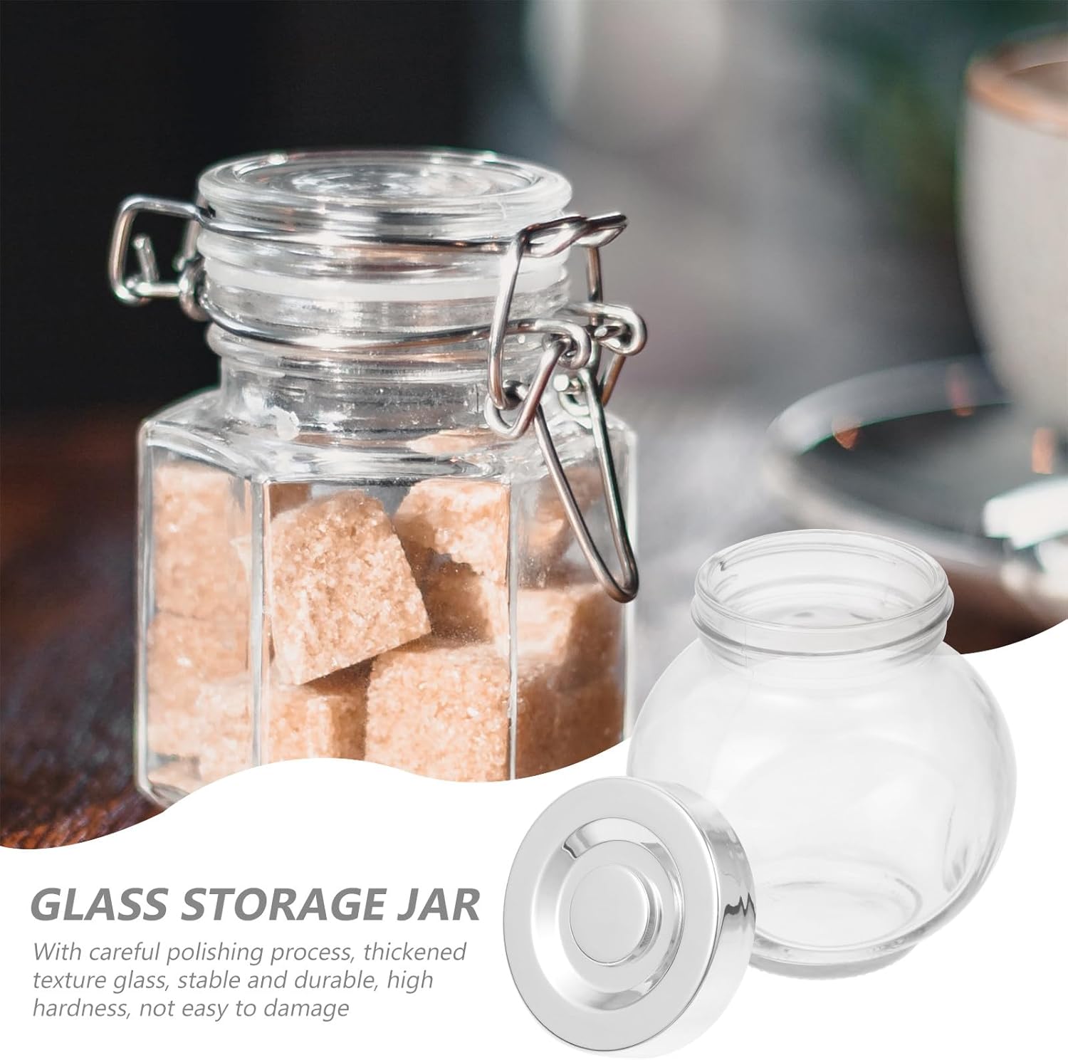 10pcs 180ml Glass Candy Containers with Airtight Lids, Small Food Storage Jars for Tea, Cookies, Grains, and Kitchen Organization