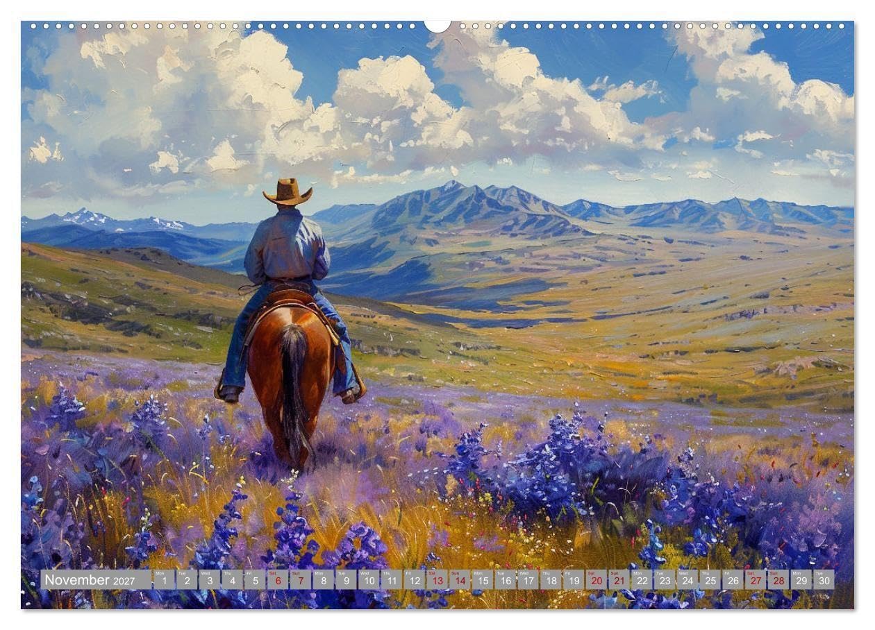 Horses, Power and Freedom (High Quality Premium Wall Calendar 2027 DIN A2 landscape),CALVENDO 12 Month Wall Calendar: Experience the rugged beauty and timeless spirit of the American West