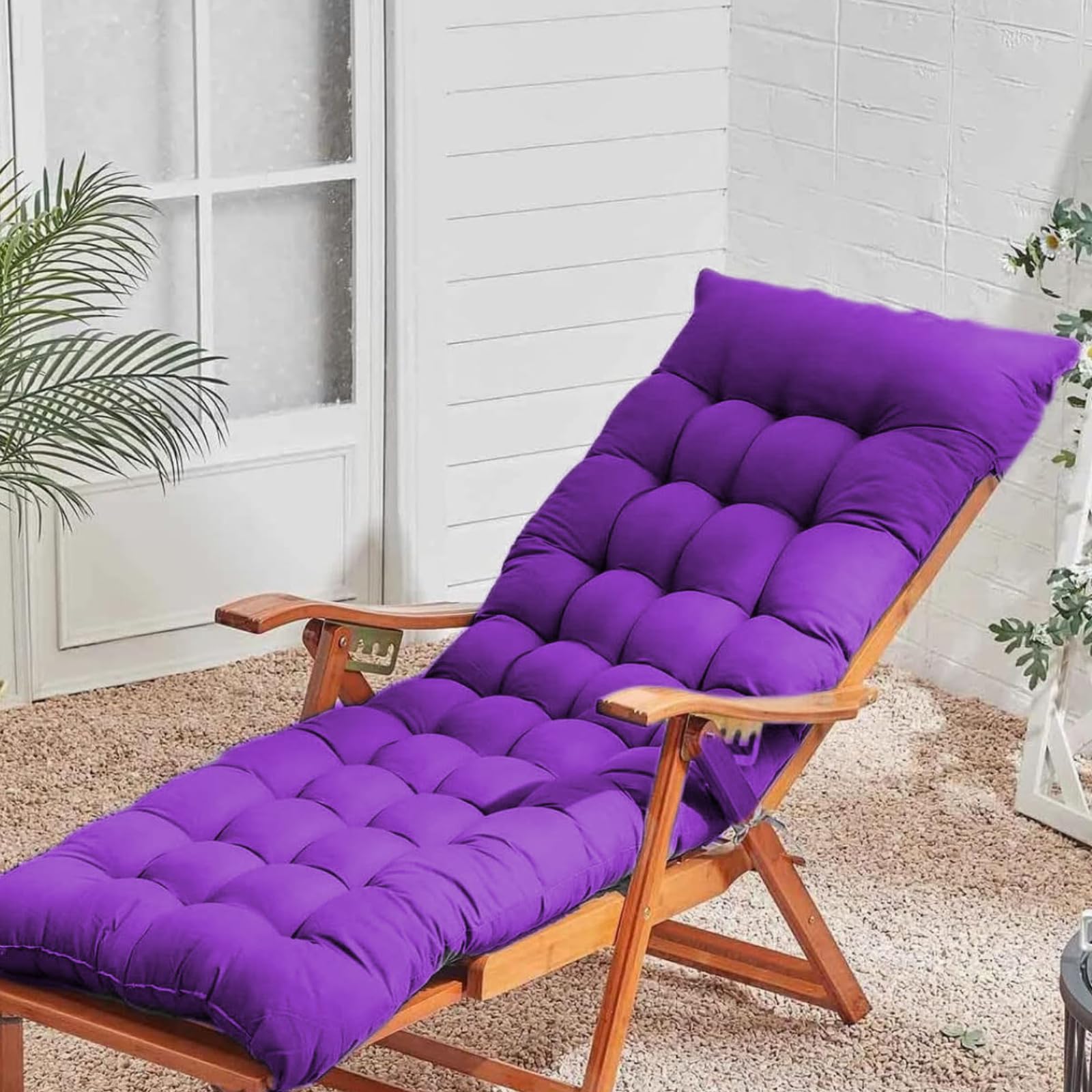KYMMPL Elegant Design Sun Lounger Cushion Comfortable & Soft Durable Fabric Chair Pads for Indoor & Outdoor Light Weight Portable Sunlounger Cushion Only for All Season (Violet,165 * 45)