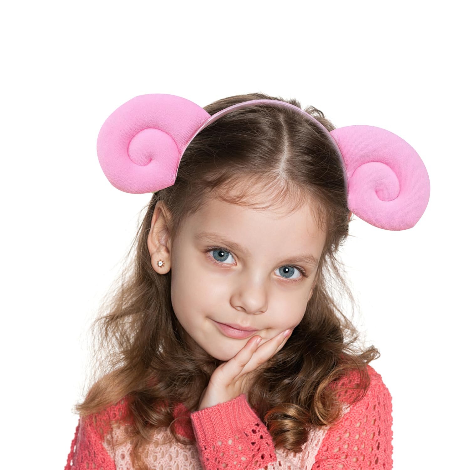 MEISH 2 Pieces Sheep Horn Headband Cute Sheep Ears hair hoop washing face Animal Headwear Party Dress Costume Headwear Accessories for Women Girls - Image 3