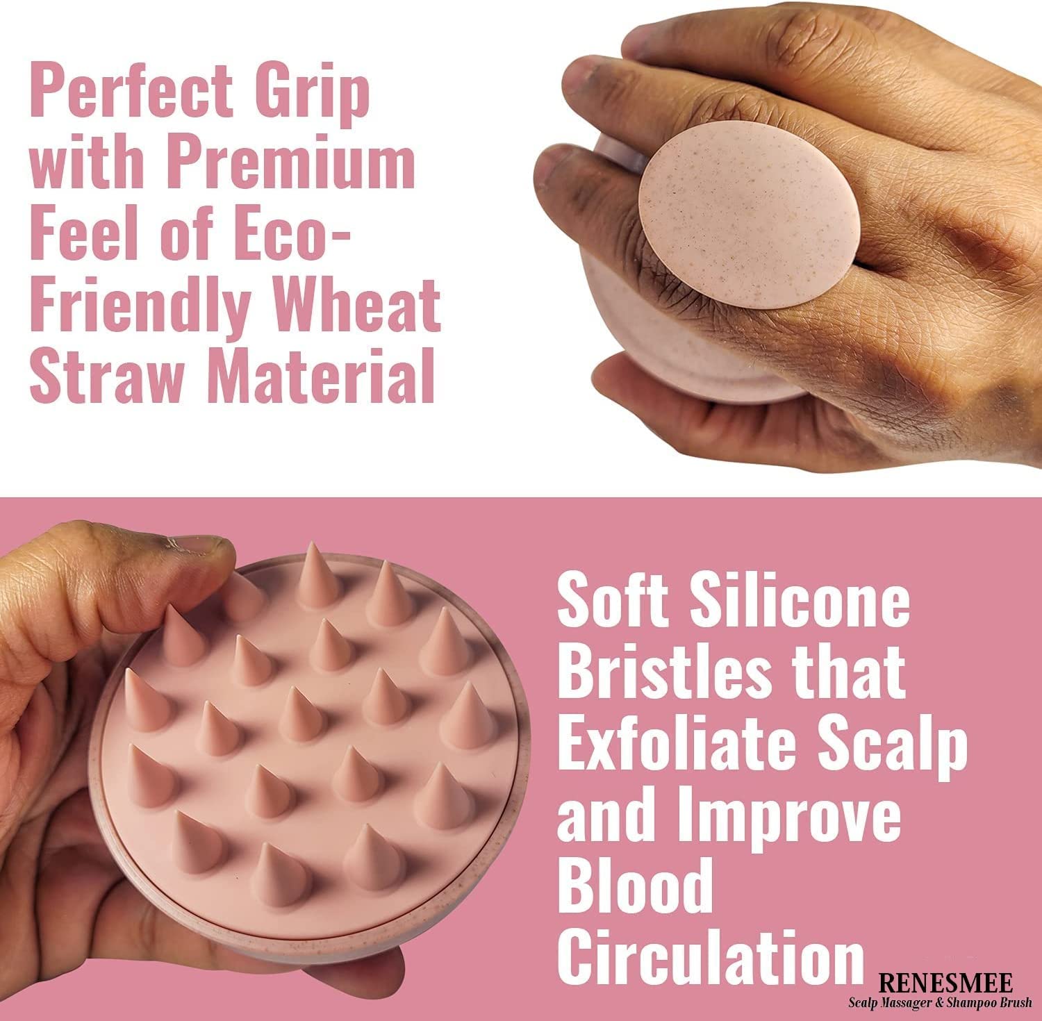 Scalp Massager Shampoo Brush, Eco-Friendly Wheat Straw Body With Soft Silicon Bristles, Hair Scalp Scrubber, Scalp Exfoliator | Dandruff Removal, Prevents Hair Loss For Men, Women (Jw-35) Scalp Massager Shampoo Brush, Eco-Friendly Wheat Straw Body With Soft Silicon Bristles, Hair Scalp Scrubber, Scalp Exfoliator | Dandruff Removal, Prevents Hair Loss For Men, Women (Jw-35)