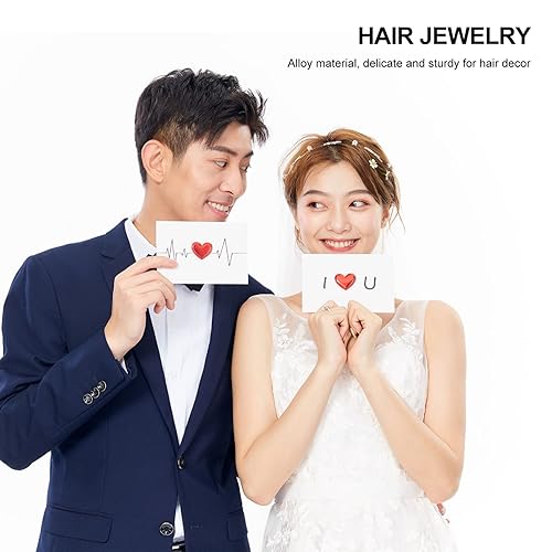 Miniatura 6 de Beaupretty Llavero de coche, 2 unidades, diadema de perlas con diamantes de imitación, aros náuticos para novia, boda, cabello, tiara de playa, para