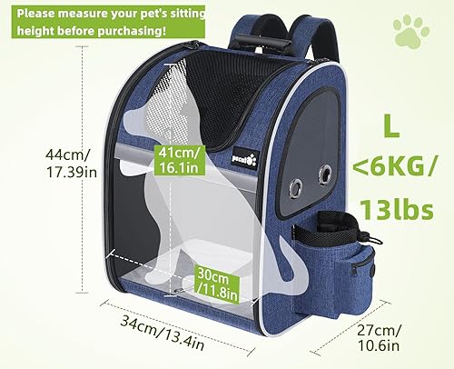 Miniatura 2 de Pecute - Mochila para mascotas, extensible con malla transpirable para perros pequeños, gatos, mochila para mascotas, para senderismo, viajes,