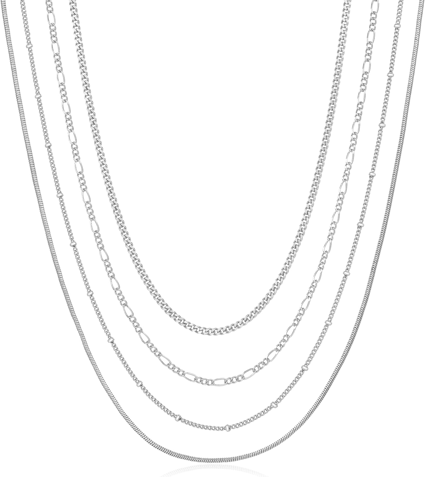 Senteria Gold Necklaces for Women Trendy 14KGold Chain Necklace Dainty Chunky Gold Choker Long Layered Necklace Set for Women 3/4Pcs