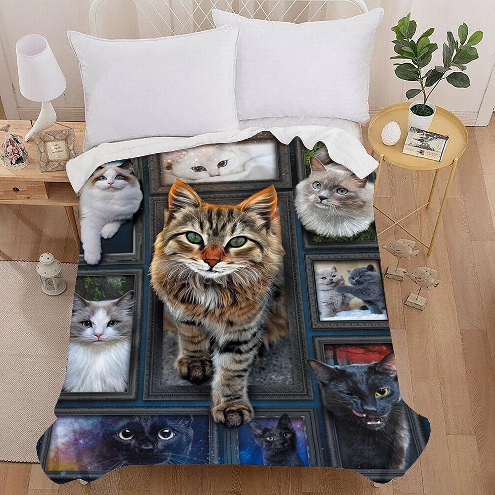 3D Flannel Fleece Blanket, Treer Cat Print Sofa Bed Blanket Travel ...