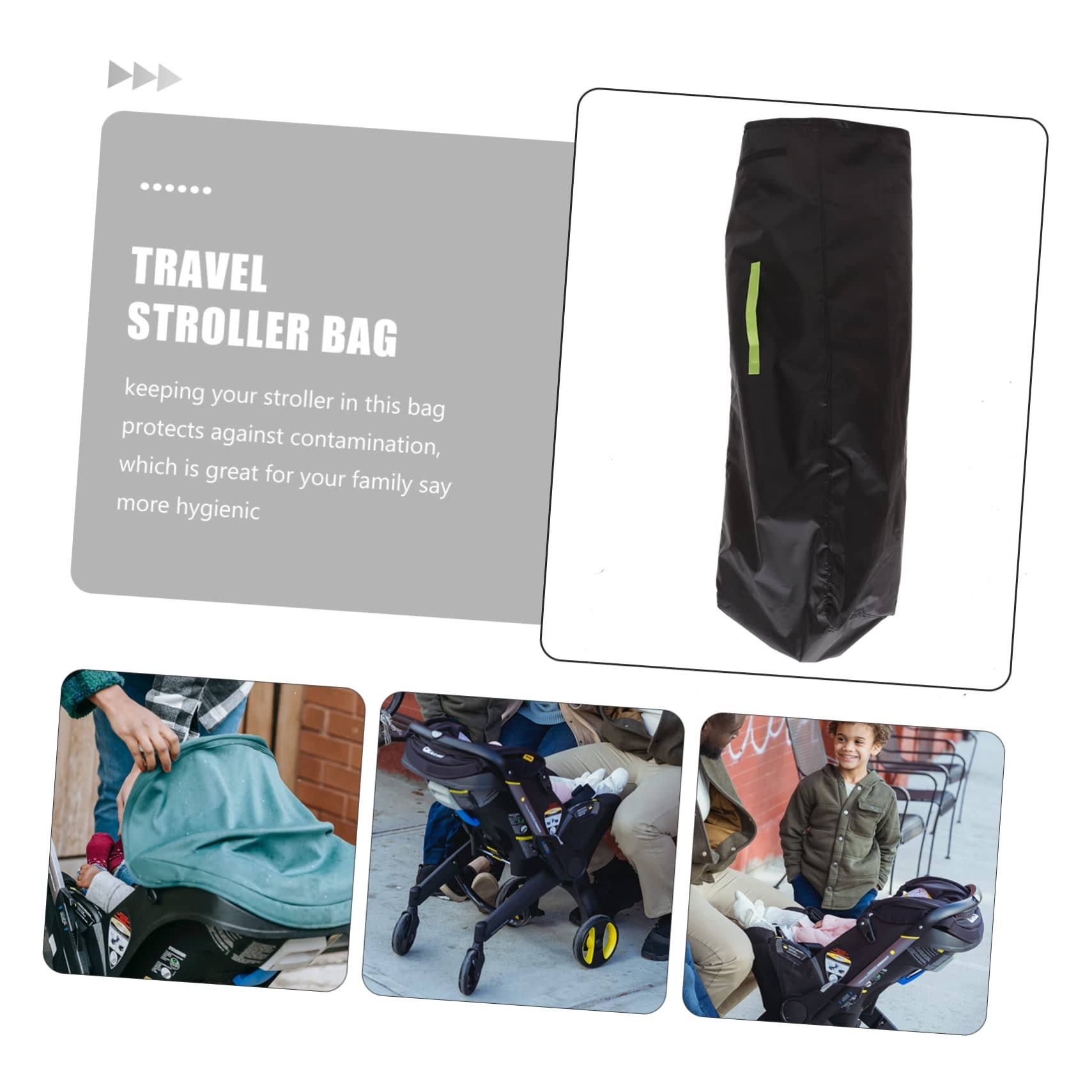 Garneck Borsa Porta Oggetti per Passeggino, Copertura da Viaggio Oxford Nero, e Facile da Pulire, per Uso Quotidiano e Gate Check